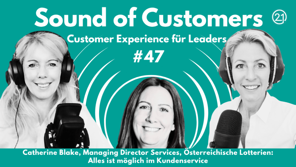 Ein Coverbild von der Podcastreihe Sound of Customer. SOC Episode 47 mit Catherine Blake zu Gast